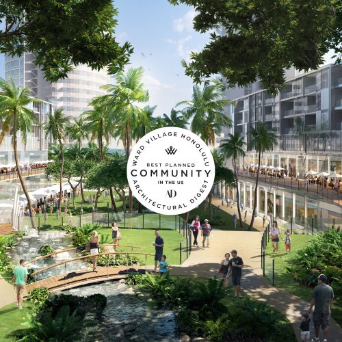 Presentation of Ward Village Honolulu resort plans and branded digital experience concepts created for Howard Hughes.